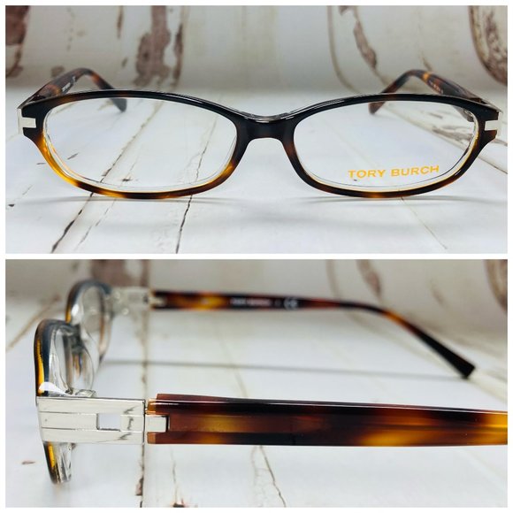 Tory Burch Oval Tortoise Brown And Gold Eyeglasses Glasses Frames NWOT - Picture 1 of 12